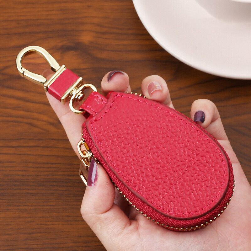 1pcs PU Leather Car Key Chain Protection Bag Zipper Holder Case Cover Universal