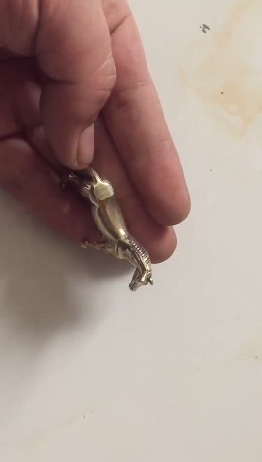 Brass Long Tail Horse Miniature Tea Pet Ornament Animal Craft ToyFi Decoration