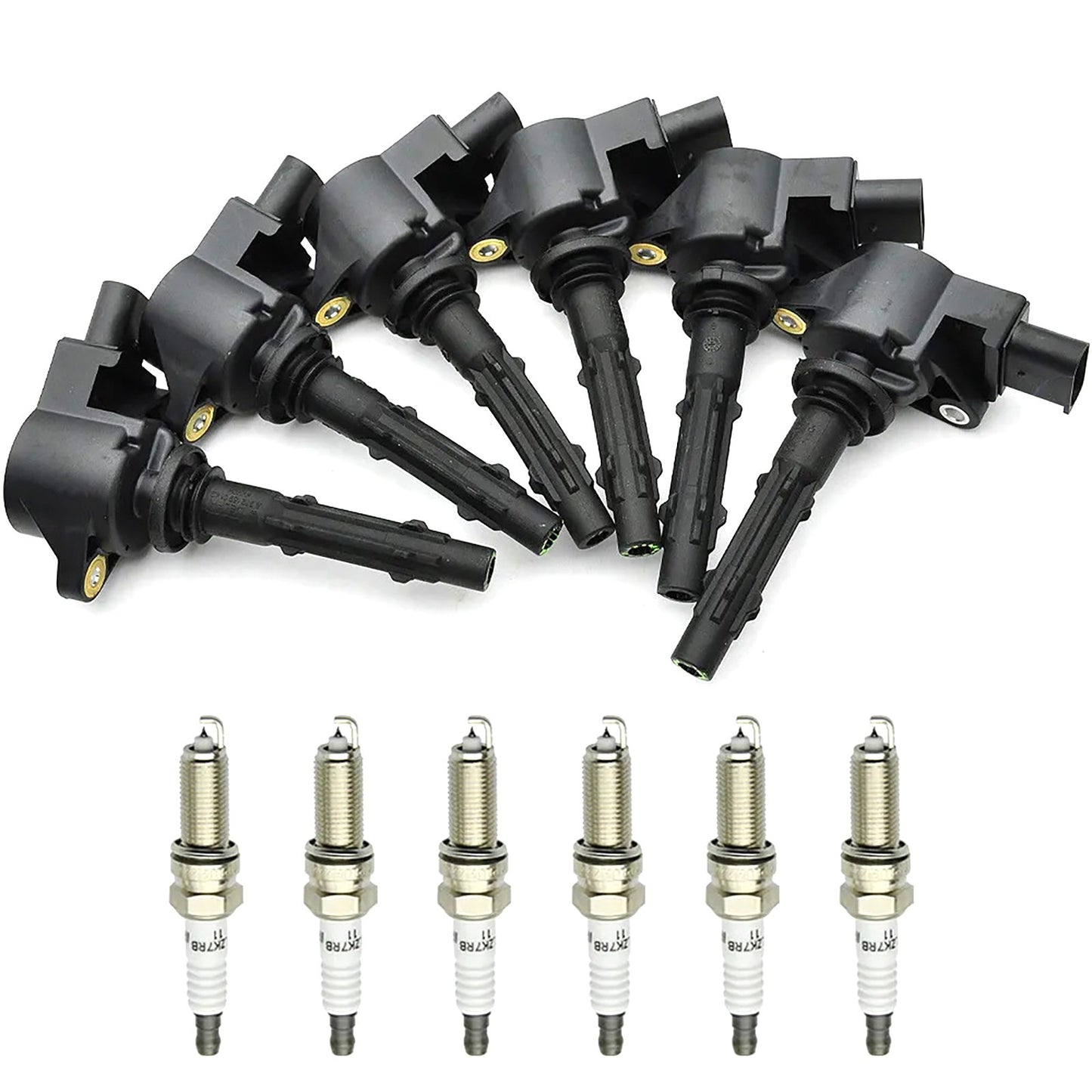 6PCS Ignition Coil & Spark Plug Set For Mercedes-Benz ML350 ML450 ML550