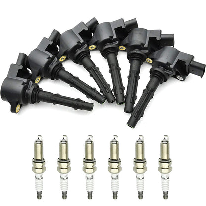 6PCS Ignition Coil & Spark Plug Set For Mercedes-Benz ML350 ML450 ML550