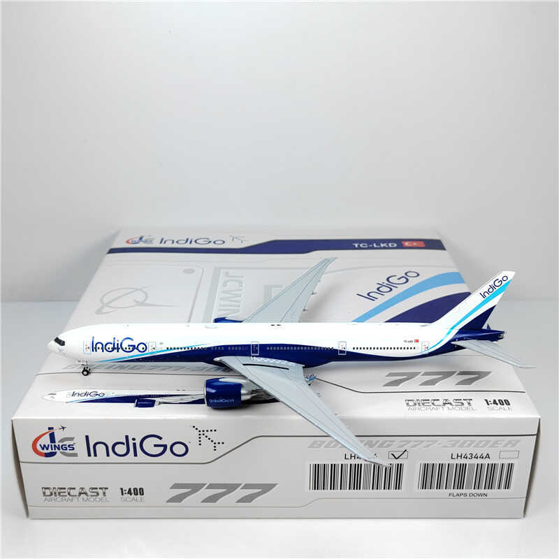 1:400 JC Wings IndiGo BOEING B777-300ER Passenger Airplane Diecast Model