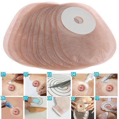 10PCS One-piece System Colostomy Bags Disposable Ostomy Drainable Single PoY-ca