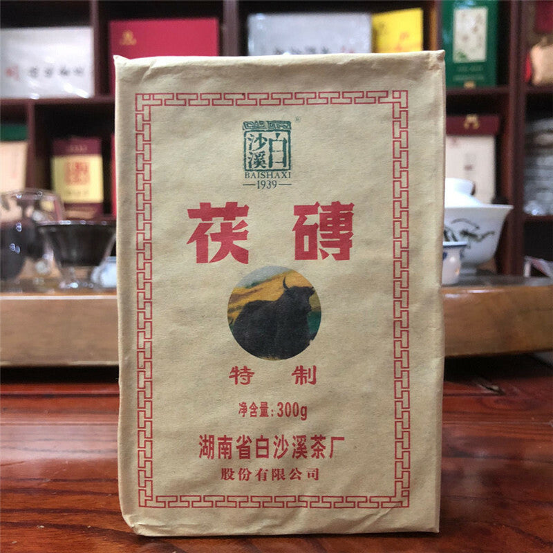 Organic Baishaxi Dark Tea Fu Zhuan Brick Tea China Anhua Black Tea Fu Cha 300g