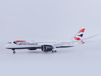 1:130 43CM BRITISH AIRWAYS BOEING 787 Airplane Landing Gear Resin Aircraft Model