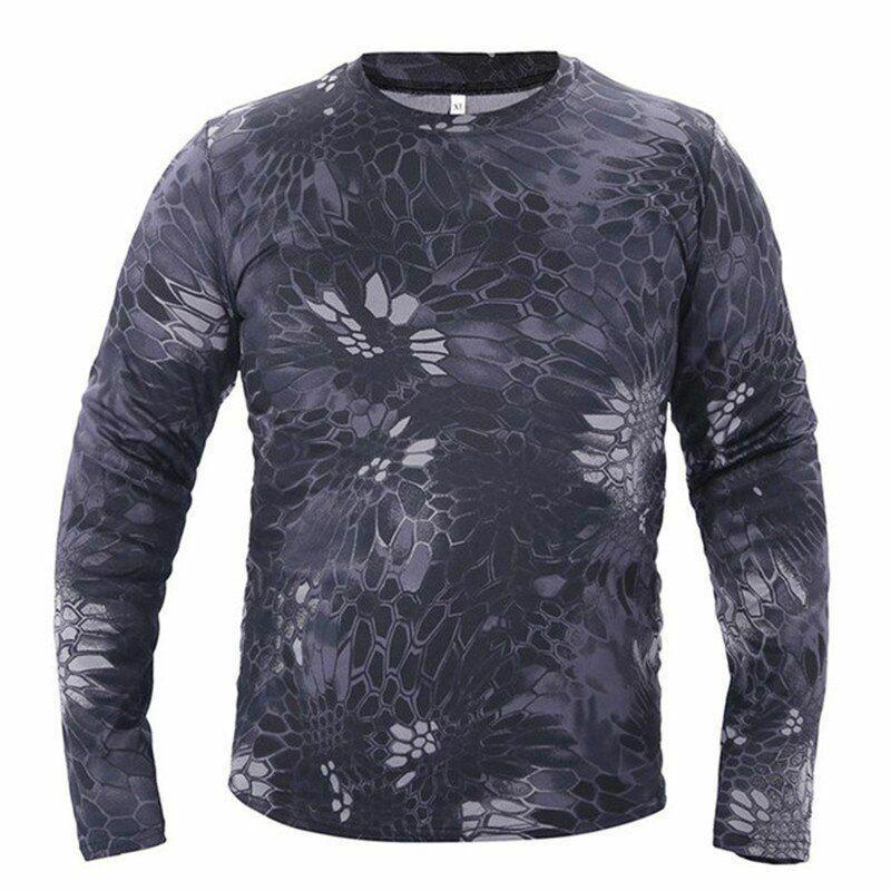 Quick-dry Camouflage Long sleeve T-shirt Outdoor Tactical Hunting Hiking Camping