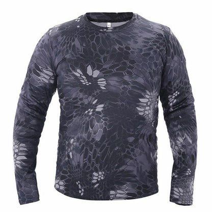 Quick-dry Camouflage Long sleeve T-shirt Outdoor Tactical Hunting Hiking Camping