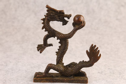 Bronze Dragon Figure Collection Statue Tea Pet Home Decor Ornamentation