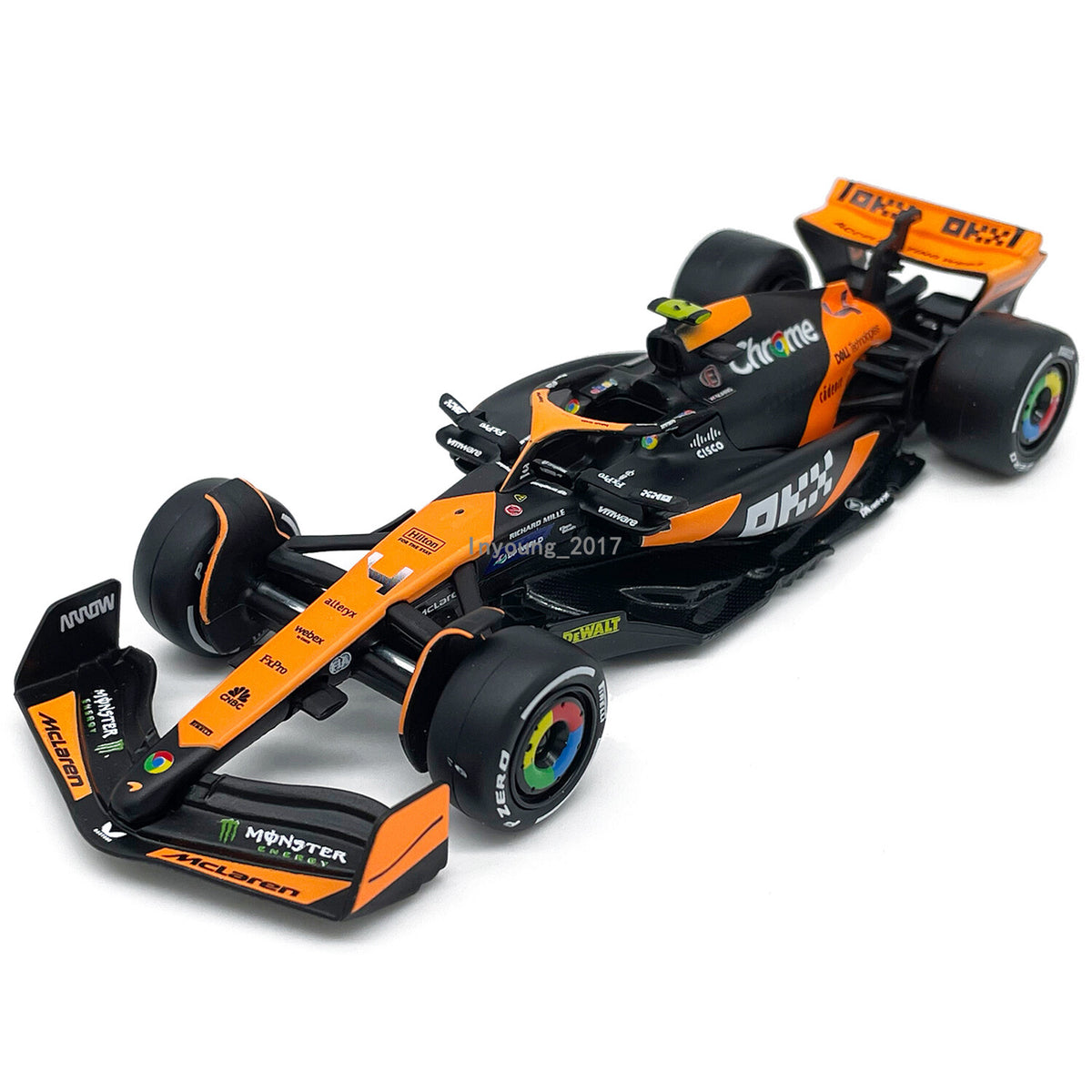 1:43 McLaren MCL38 Model Car Miami Grand Prix 2024 Formula 1 Team Lando Norris