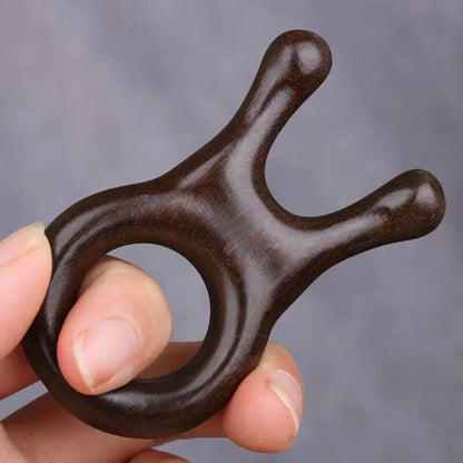 Ring Shape Natural Sandalwood Massage Comb Head Face Scalp Gua Sha Massage