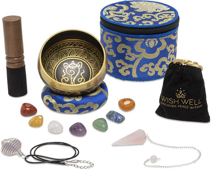 Tibetan Singing Bowl Set for Meditation Yoga Spiritual Healing Mindfulness