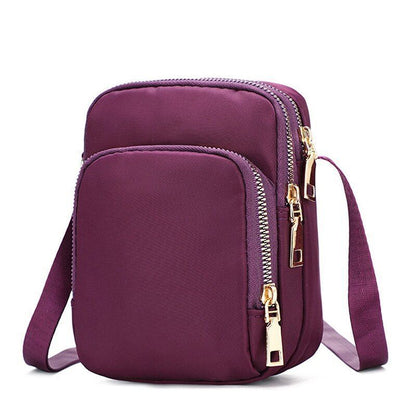 Crossbody Zipper Mobile Phone Shoulder Bag Handbag Wrist Purse 12*6*17 CM Nylon