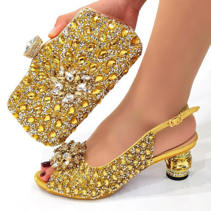 Ladies Leather Shoe and Bag Set Shoe with Matching Bag Set Shoes Bag Set Party