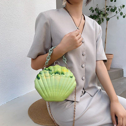Chain Shell Bag Portable Small Bag Printed Shoulder Messenger Bag 20*6*17 CM 1PC