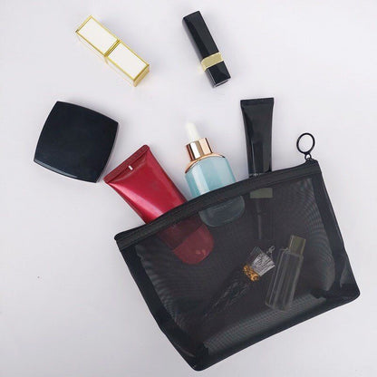 Transparent Mesh Makeup Case Organizer Storage Pouch Casual Zipper Cosmetic Bag