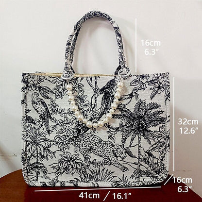 Tote Bag Women Handbag Travel Shoulder Bag Embroidery Shopping Bag