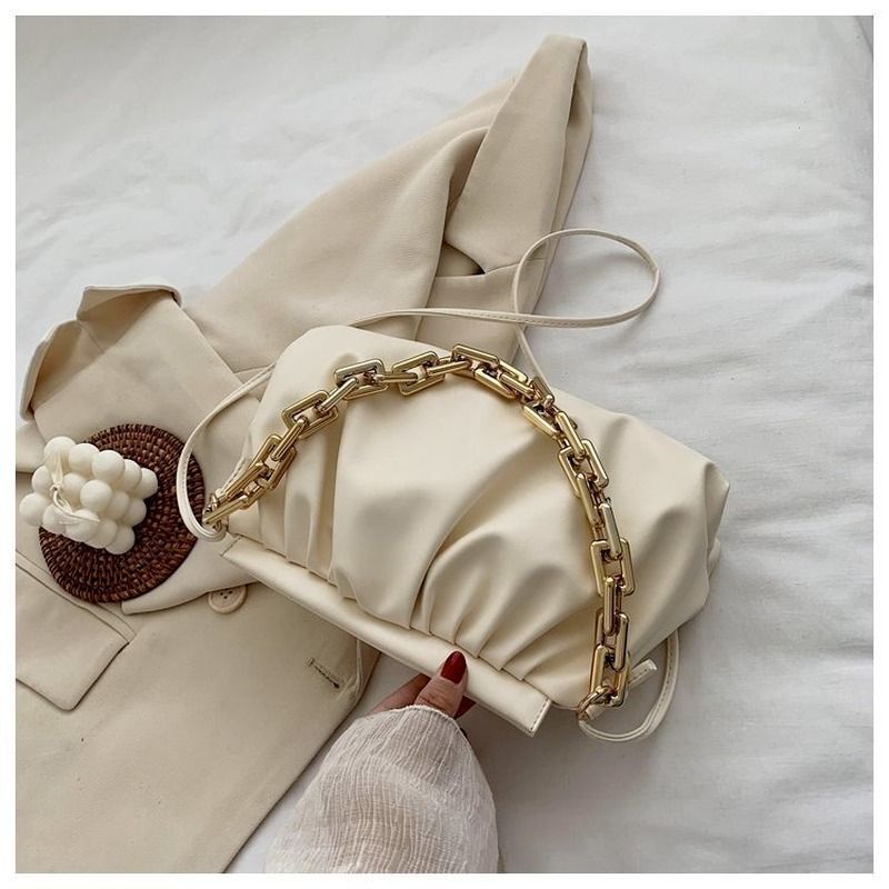 Shoulder Bags Synthetic Leather Pleated Cloud Bag Crossbody Purse 17*20/28*8 CM
