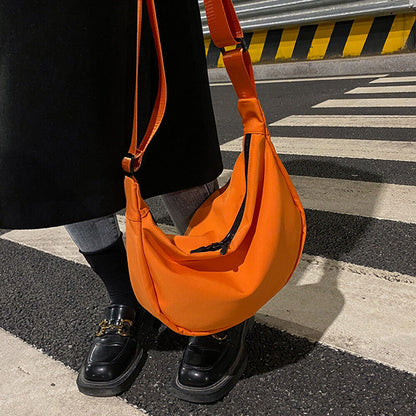 Oxford Cloth Shoulder Bag Solid Color Tote Bag Large-capacity Dumpling Bag