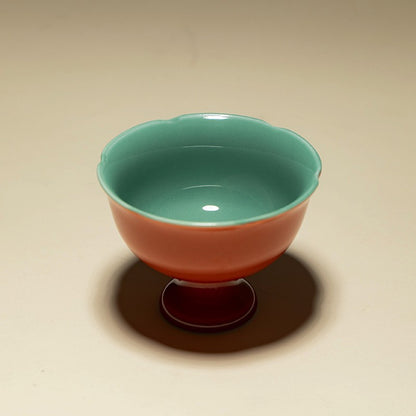 50ML Ceramic Palace Red High Foot Household Tea Cup Kung Fu Tea Set Special Cup