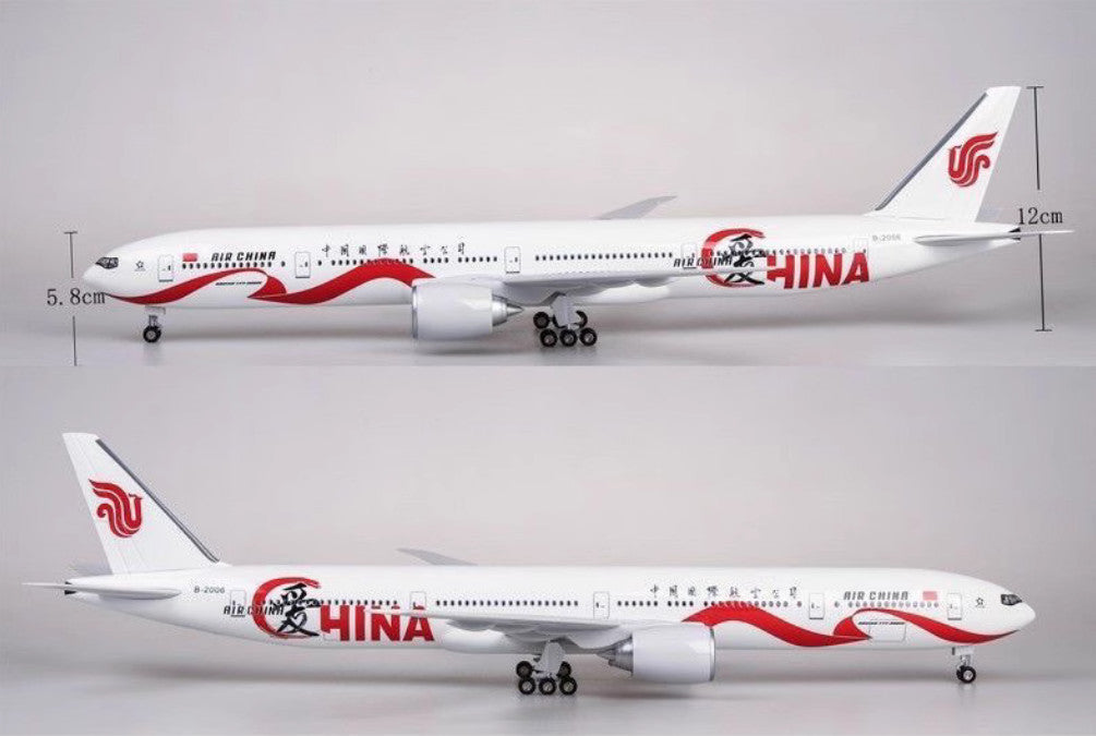 1:157 47CM AIR CHINA BOEING 777-300ER Plane Landing Gear Resin Aircraft Model