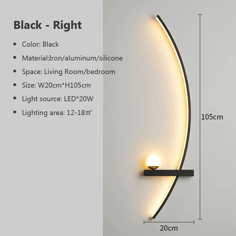 LED Wall Lamps Modern Black Gold Interior Nordic Art TV Home Decor Sconce Lights