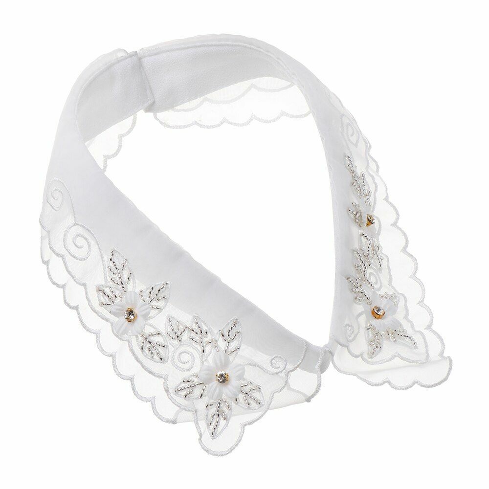 Shirt Collar Women Cotton Lace Fake Blouse Vintage Lapel Clothes Accessories Top
