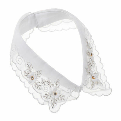 Shirt Collar Women Cotton Lace Fake Blouse Vintage Lapel Clothes Accessories Top