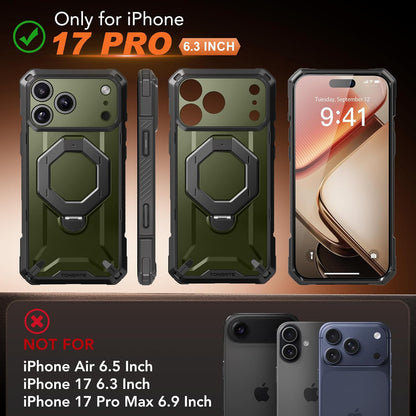for Iphone 17 Pro Case with 360° Spin Magnetic Stand, [Compatible with Magsafe][