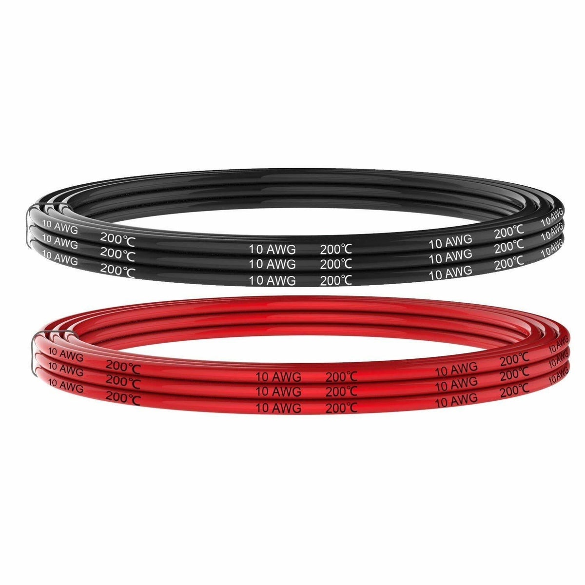Electrical Wire 10 Gauge Stranded Silicone Hook Up Wire (10ft Red & 10ft Black)