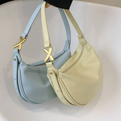 Vintage Bag Synthetic Leather Zipper Shoulder Purses Simple Handbags 28*15*8 CM