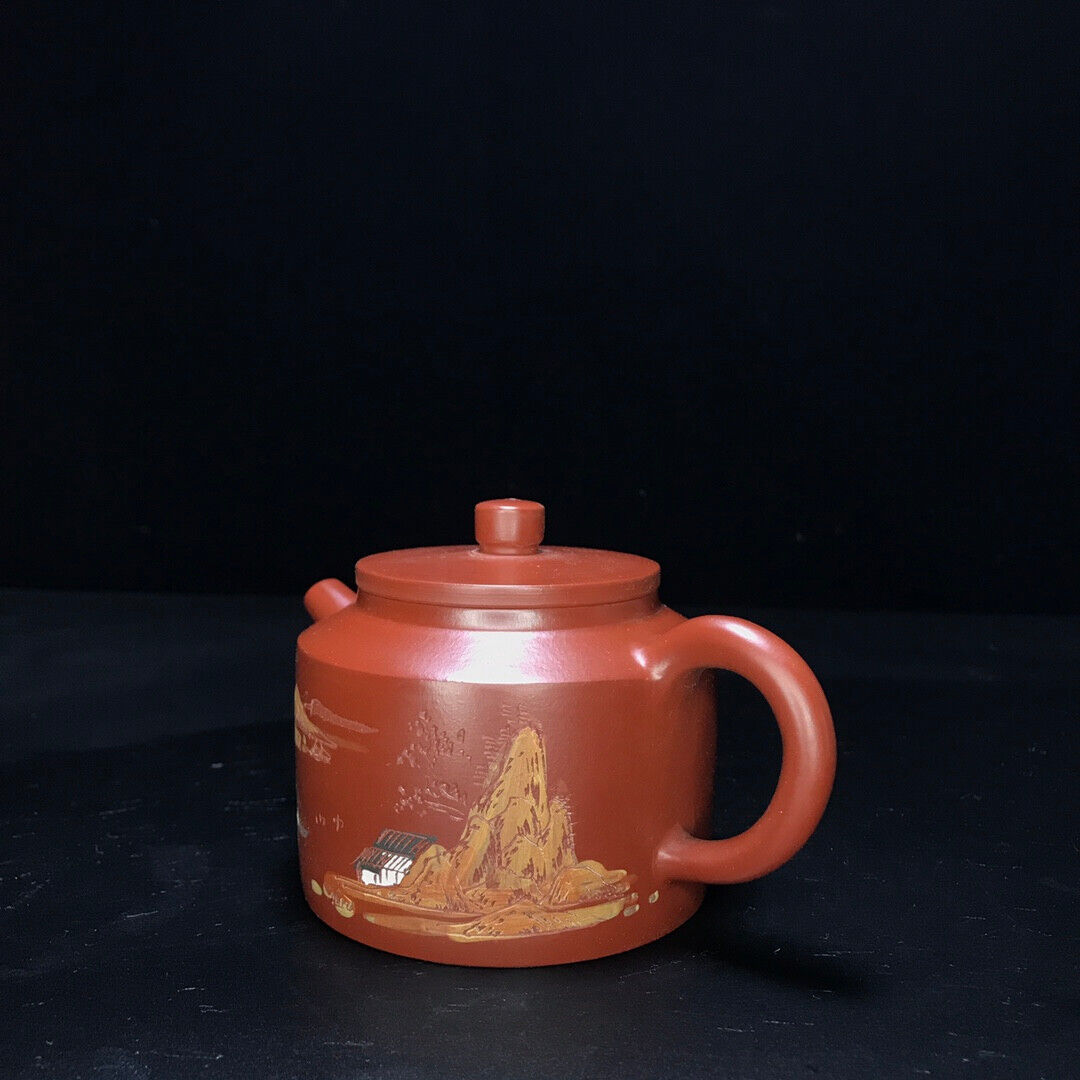 Chinese Yixing Zisha Clay Handmade Exquisite Teapot （如意 底款：燕洪制陶）