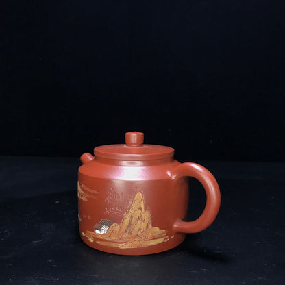 Chinese Yixing Zisha Clay Handmade Exquisite Teapot （如意 底款：燕洪制陶）