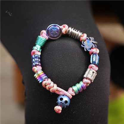 Titanium Alloy Knife Lanyard Bead Paracord Bracelet Bead Necklace Pendant DIY