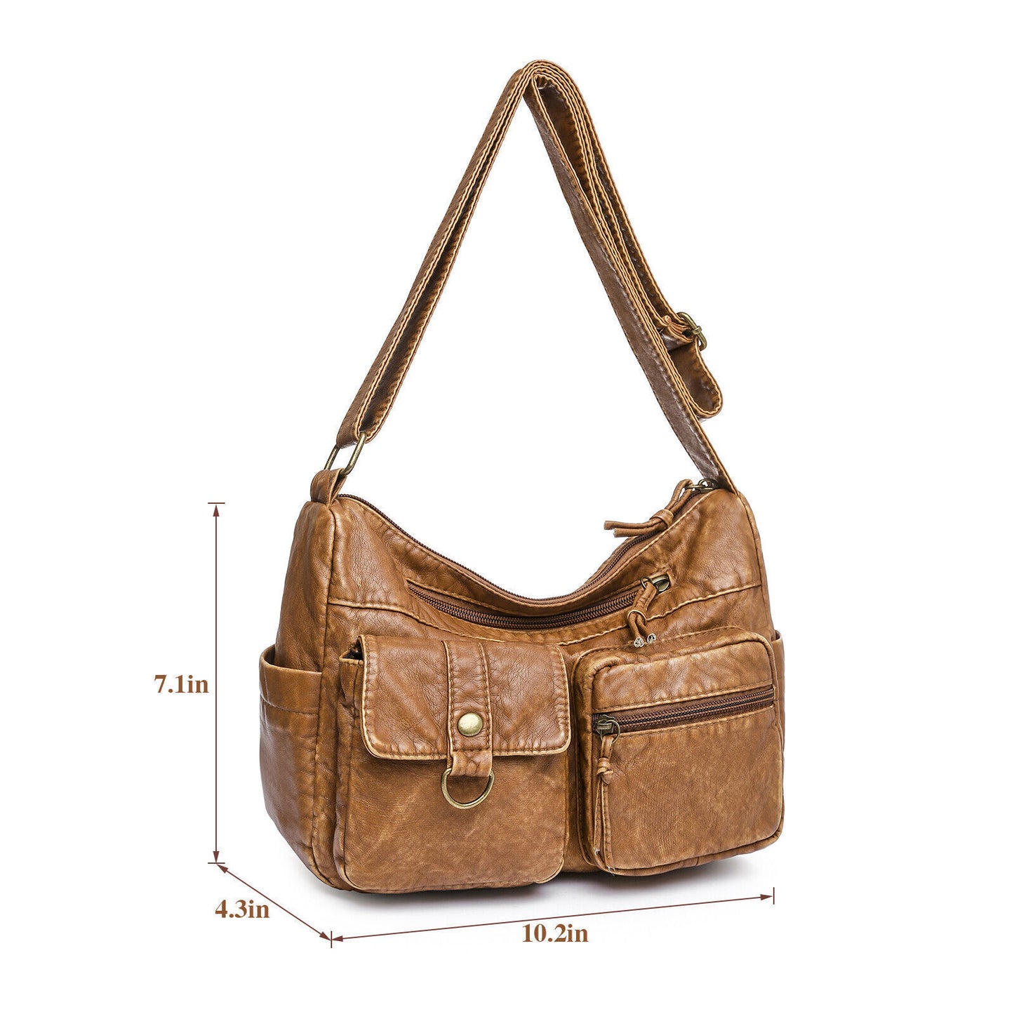 Vintage Womens Crossbody Shoulder Bag Purse Clutch PU Leather Sling Tote Handbag