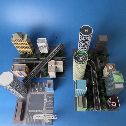 1/300 Scale City Scene Building Viaduct High-Rise Building Model Set Toy