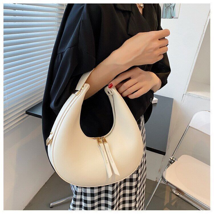 Handbags Women PU Leather Shopper Half Moon Purse Women Totes Bags