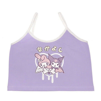 Hello Kitty Cartoon Millennium Spicy Girl Cute Print Tank Top Girl