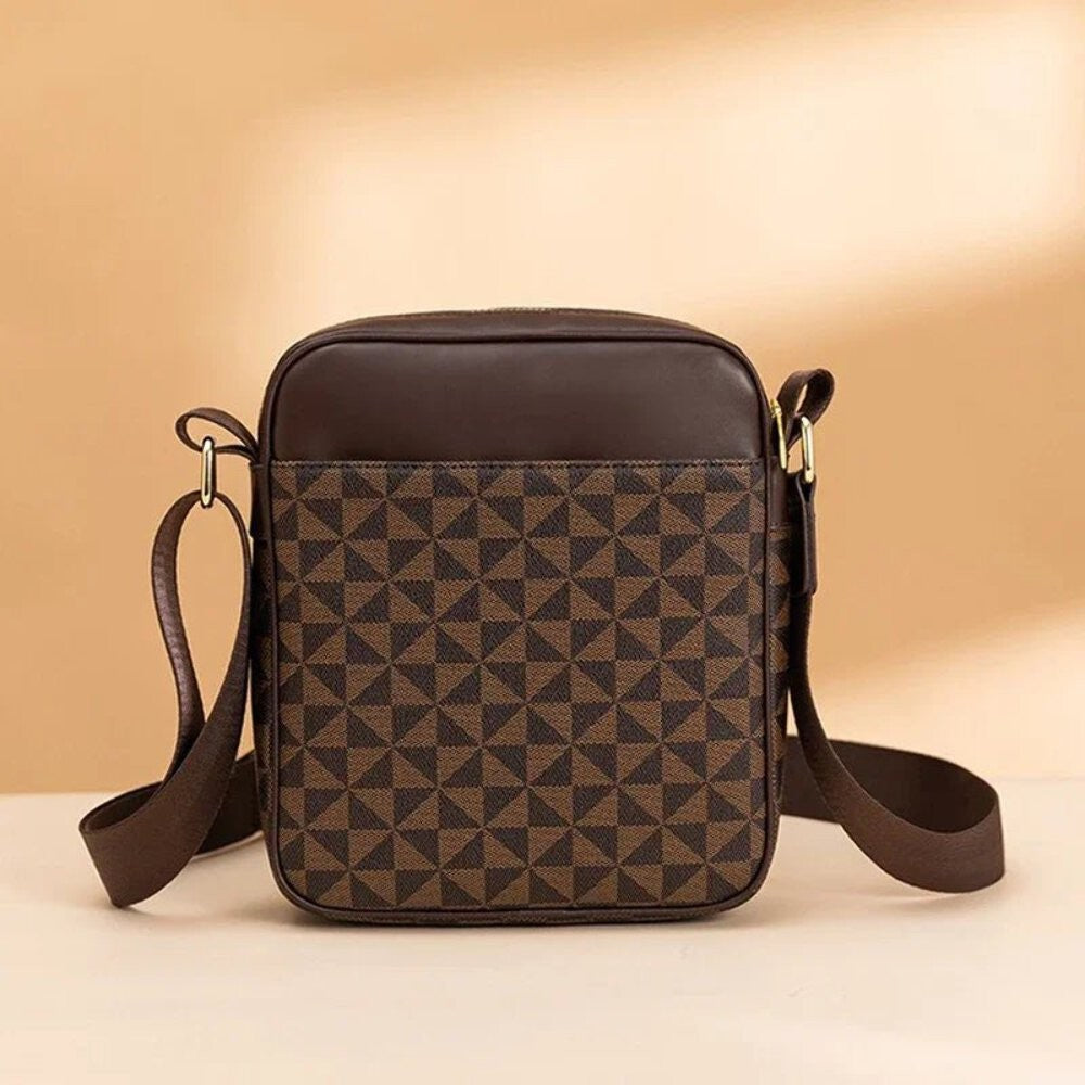 Men's Crossbody Bag Shoulder Satchel PU Leather