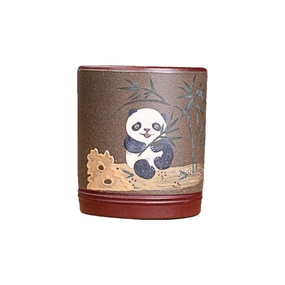 Handmade Tea Cup 130ml Marked Master Cup Real Yixing Zisha Purple Clay Panda New
