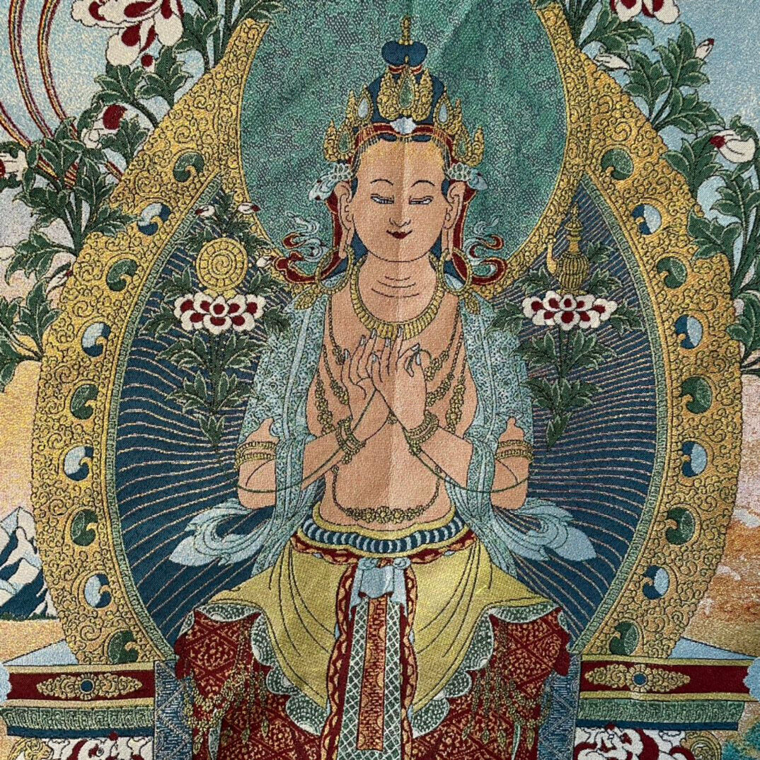 Ancient Tangka Embroidery Guanyin Bodhisattva in Tibet, China 60*90CM（观音菩萨6566）