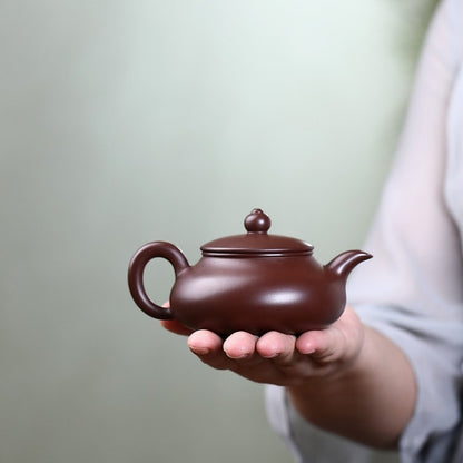160ml Real Yixing Zisha Tea Pot Purple Zhu Clay Marked Pot 9 Infuser Holes China