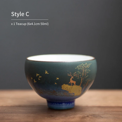 This ceramic teacup include : x 1 Tea cup (6.2x6.7cm 70ml)