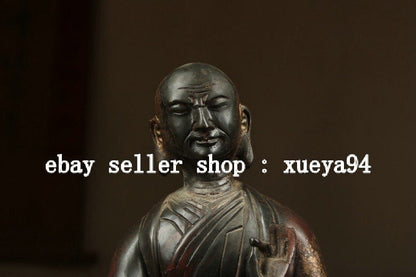 9.4" Old Tibet Buddhism Bronze Gilt Je Tsongkhapa Lama Guru Master Buddha Statue