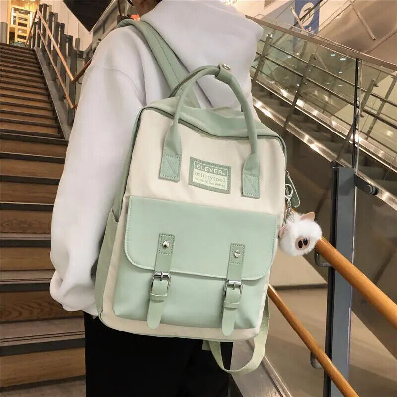 Women Backpack School Bags Teenagers Girls Patchwork Backpack Rucksack