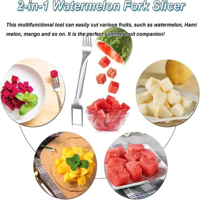 Lot Watermelon Slicer Cutter,2-in-1 Fork Stainless Steel Fruit Cutting Artifact