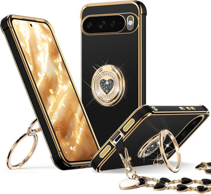 for Google Pixel 10 Case with Stand, Phone Case with Double Ring Kickstand, Wome