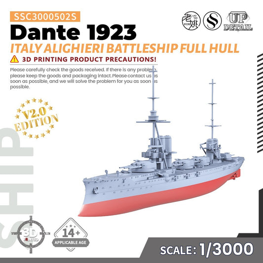 1/3000 Military Model Kit Italy Dante Alighieri Battleship 1923 Full Hull