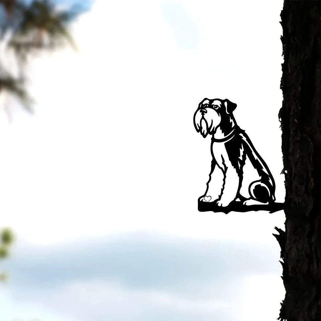 Bearded Dog On A Tree Branch Wall Decor Vinyl Decal Graphic Trunk Stake