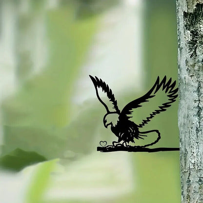 Eagle On Branch Steel Silhouette Metal Wall Art Home Garden Yard Patio Outdoor