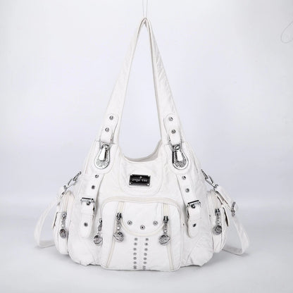 Handbags Shoulder Bags Synthetic Leather Satchel Purse Traveling Bag Polyester