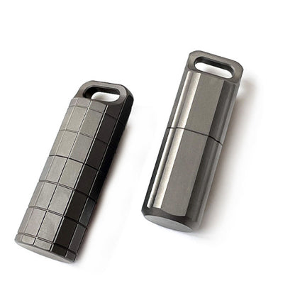 Titanium Waterproof Medicine Pill Bottles Necklace Pendants Perfume Bottles Box